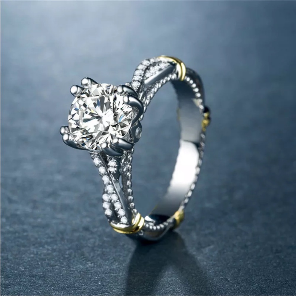 ♡New sterling silver round cut diamond ring♡ - Picture 3 of 5